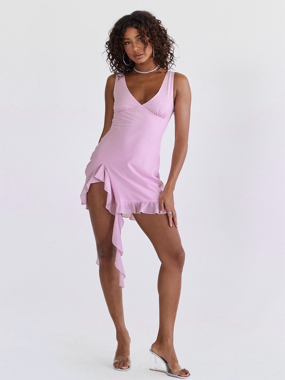 Princess Polly Varney Frill Mini Dress Lilac